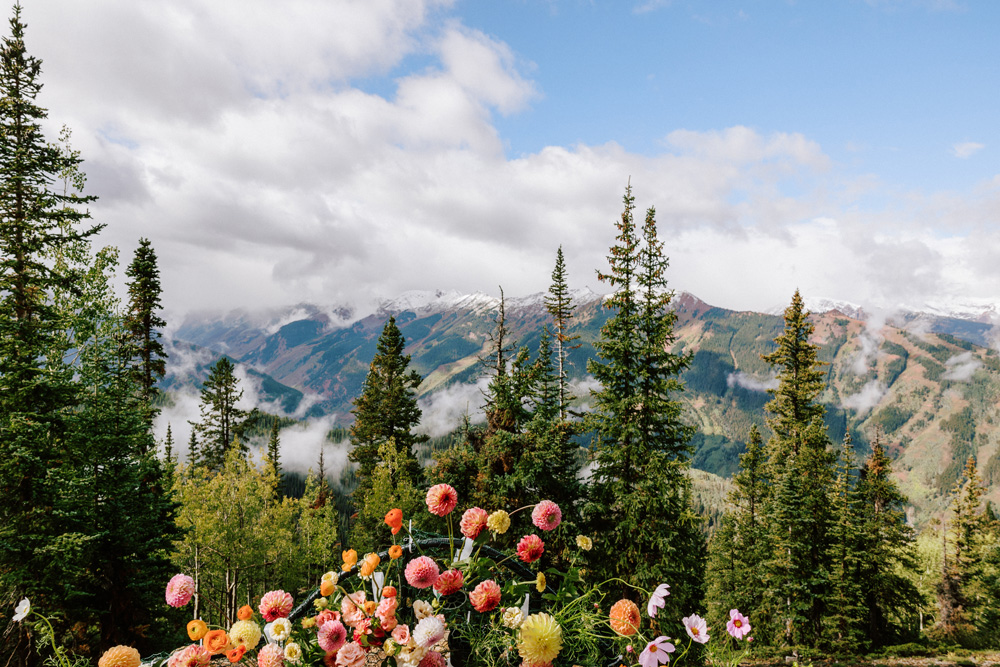 The landscape of Aspen is beautifully framed in this picture of the mountains in the distance
