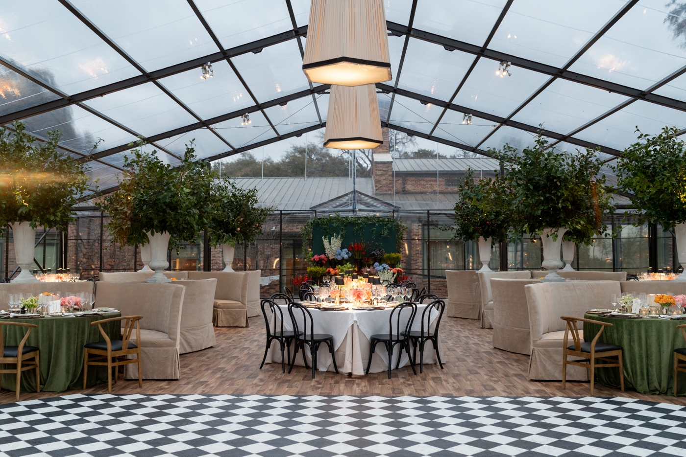 Tented wedding reception at Brook Hollow Golf Club by Julian Leaver Events