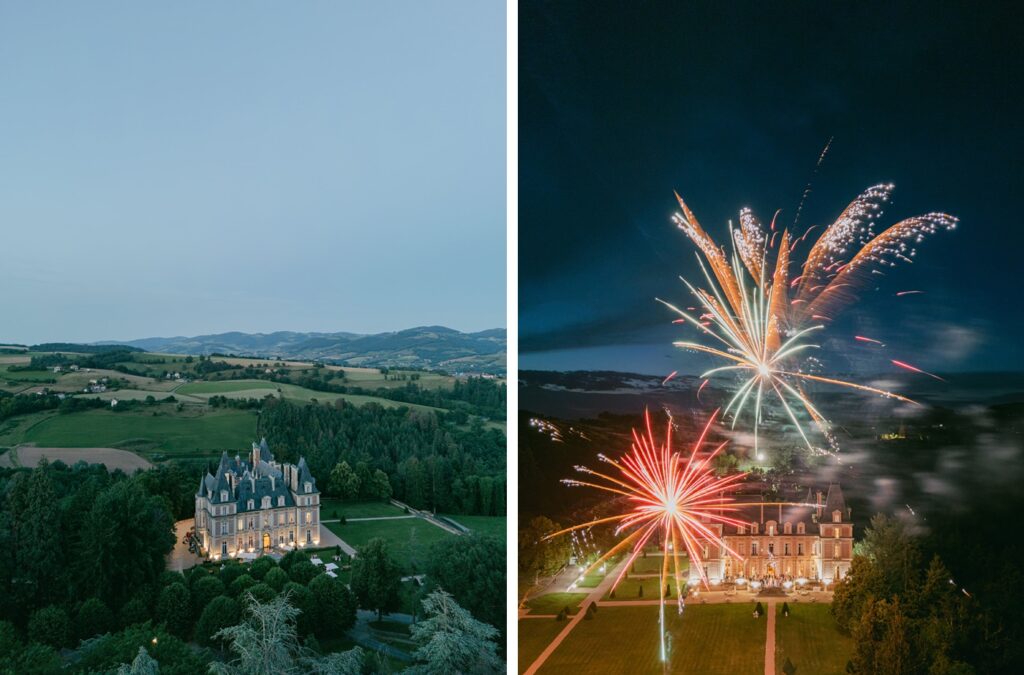 Fireworks at Domaine des Halles for a destination wedding by Julian Leaver Events