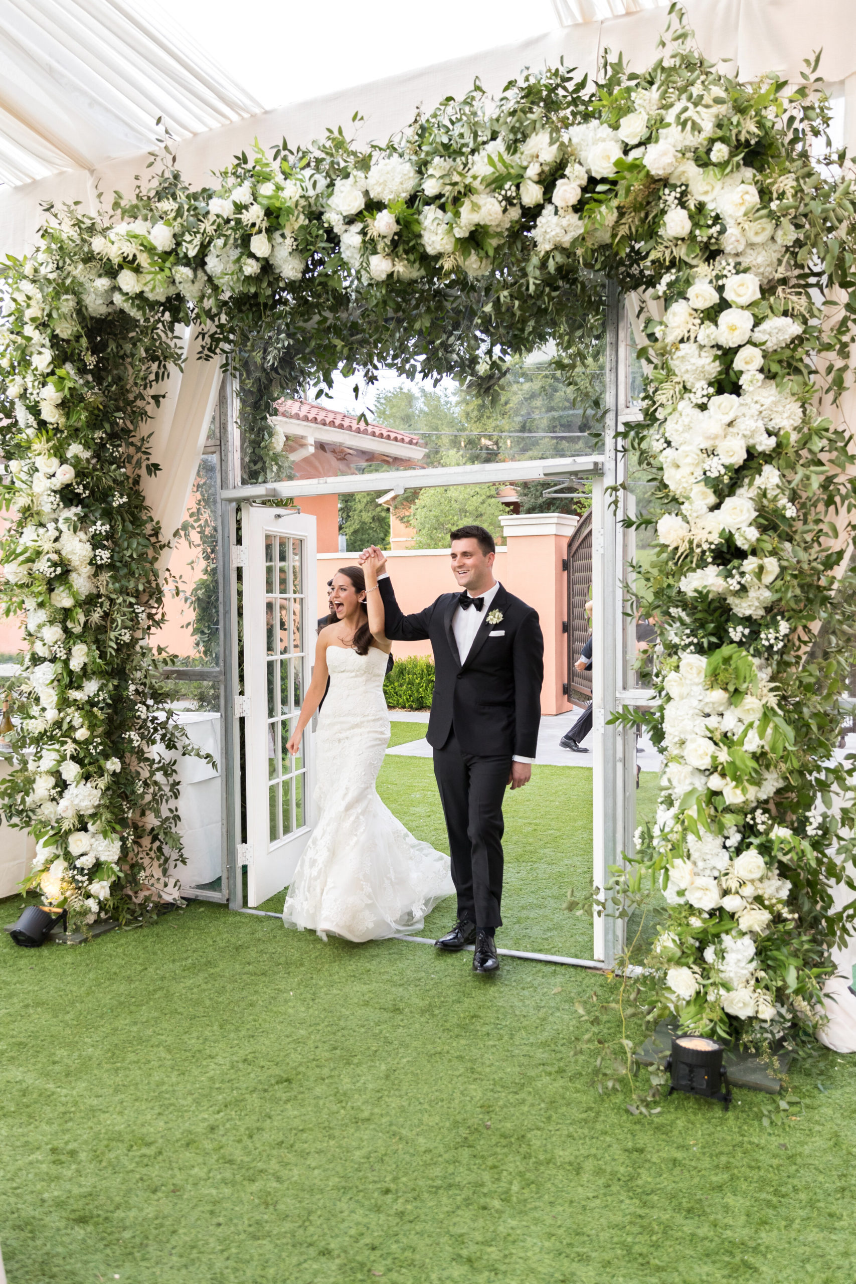 White Floral Tent Entry Inspiration