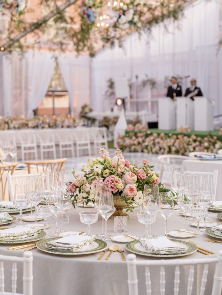 Tented wedding reception at Rosewood Mansion in Dallas